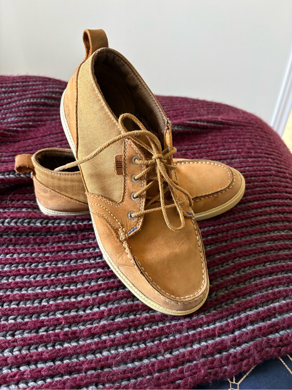 Timberland Men’s Tan Leather & Canvas Chukka Sneakers - Picture 2 of 15